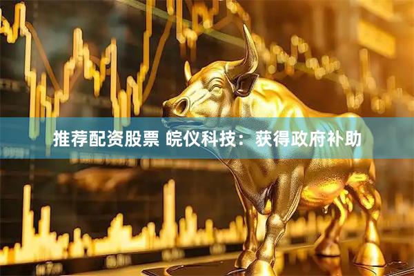 推荐配资股票 皖仪科技：获得政府补助